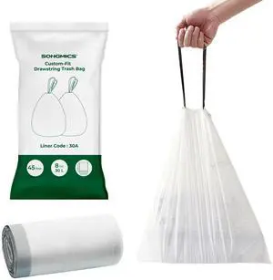 Trash Bags, 8-Gallon (30 L), 2 Rolls, 45 Count Trash Bags, 8-Gallon (30 L), 2 Rolls, 45 Count