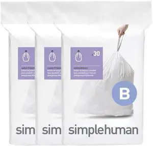 Code B 90 Count Custom Fit Liners, Drawstring Kitchen Trash Bags, One-by-One Mess-Free Dispense, Extra Thick & Double Seamed, 50% PCR Plastic, 6 Liter / 1.6 Gallon, White Code B 90 Count Custom Fit Liners, Drawstring Kitchen Trash Bags, One-by-One Mess-Free Dispense, Extra Thick & Double Seamed, 50% PCR Plastic, 6 Liter / 1.6 Gallon, White
