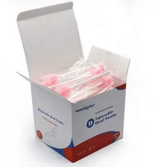 Oral Care Swabs Disposable- Pink 100 Counts Oral Care Swabs Disposable- Pink 100 Counts