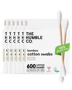 Bamboo Cotton Swabs, Ear Cleaning, White (600 Count) Bamboo Cotton Swabs, Ear Cleaning, White (600 Count)