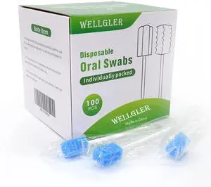 Oral Care Swabs Disposable- Blue 100 Counts Oral Care Swabs Disposable- Blue 100 Counts