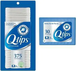 Cotton Swabs 375 Count + Travel-Size 30 Count - Original Cotton Swabs with Soft Cotton Tips, Makeup Tools, Beauty Tools & Personal Care (2 Piece Set) Cotton Swabs 375 Count + Travel-Size 30 Count - Original Cotton Swabs with Soft Cotton Tips, Makeup Tools, Beauty Tools & Personal Care (2 Piece Set)