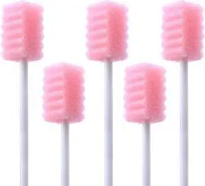100 Pcs Mouth Swabs for Elderly, Individually Wrapped Oral Care Swabs, Unflavored Disposable Dental Swabsticks for Mouth Cleaning, Sawtooth-Shaped Pink Sponge 100 Pcs Mouth Swabs for Elderly, Individually Wrapped Oral Care Swabs, Unflavored Disposable Dental Swabsticks for Mouth Cleaning, Sawtooth-Shaped Pink Sponge