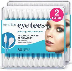 EYE TEES COTTON TIPS 80 Count (2 PACK) - Precision Makeup Applicator, Double-sided Swabs with Pointed and Rounded Ends for Perfect Blending, Effective Cleaning and Precise Touch-ups EYE TEES COTTON TIPS 80 Count (2 PACK) - Precision Makeup Applicator, Double-sided Swabs with Pointed and Rounded Ends for Perfect Blending, Effective Cleaning and Precise Touch-ups