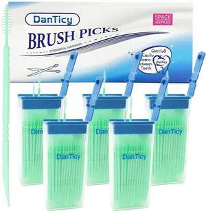 Brushpicks Interdental Toothpicks,Soft Bristle Dental Floss Picks Toothpicks,Helps Removes Plaque and Debris Between Your Teeth 600PCS (Pack of 5) Mint Brushpicks Interdental Toothpicks,Soft Bristle Dental Floss Picks Toothpicks,Helps Removes Plaque and Debris Between Your Teeth 600PCS (Pack of 5) Mint