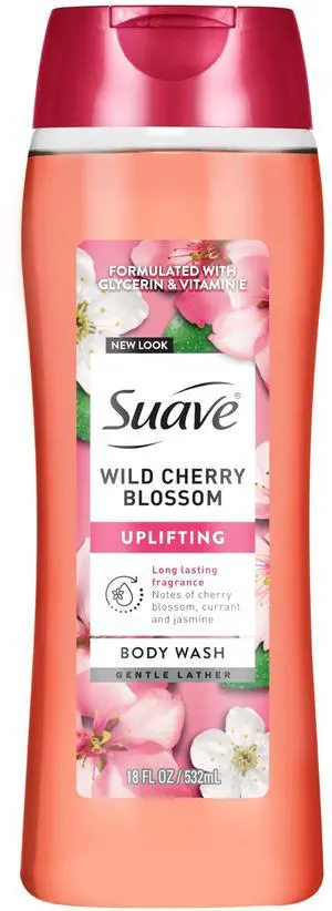 Wild Cherry Blossom Moisturizing Body Wash with Glycerin & Vitamin E, Hydrating Skin Cleanser For Soft, Smooth Skin, Long Lasting Scent, Paraben Free, 18 FL OZ Wild Cherry Blossom Moisturizing Body Wash with Glycerin & Vitamin E, Hydrating Skin Cleanser For Soft, Smooth Skin, Long Lasting Scent, Paraben Free, 18 FL OZ