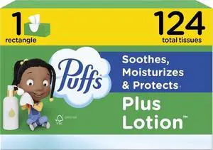 Facial Tissues Plus Lotion, 1 Family Rectangle Box, 124 Facial Tissues per Box, Allergies and Colds (Packaging May Vary) Facial Tissues Plus Lotion, 1 Family Rectangle Box, 124 Facial Tissues per Box, Allergies and Colds (Packaging May Vary)