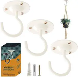 Heavy Duty Plant Ceiling Hooks, White, 3 Pack Heavy Duty Plant Ceiling Hooks, White, 3 Pack