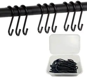 S Hooks for Hanging 2.5in 32PCS, Black Hanging Hooks, Hanging Pot Hooks, Metal Hooks, Hooks for Hanging Plants, S Shaped Hooks for Kitchenware Pots Utensils Clothes Bags Towels Plants S Hooks for Hanging 2.5in 32PCS, Black Hanging Hooks, Hanging Pot Hooks, Metal Hooks, Hooks for Hanging Plants, S Shaped Hooks for Kitchenware Pots Utensils Clothes Bags Towels Plants