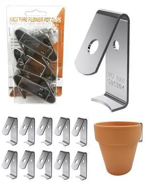 Heavy Duty Stainless Steel Flower Pot Clips, 12 Pack Heavy Duty Stainless Steel Flower Pot Clips, 12 Pack