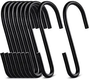 10-Pack Black S Hooks for Hanging 2.4 Inch, Small S Hooks Alloy Steel Hangers for Jeans, Kitchen Pots & Plant Hanging, Lightweight 0.88 Inch Opening Holder for Wire Shelving, Towels & Purses 10-Pack Black S Hooks for Hanging 2.4 Inch, Small S Hooks Alloy Steel Hangers for Jeans, Kitchen Pots & Plant Hanging, Lightweight 0.88 Inch Opening Holder for Wire Shelving, Towels & Purses