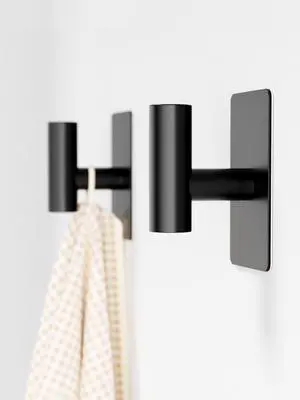 Wall Towel Hooks, Heavy Duty Adhesive Hooks(Black, 2 Pack) Wall Towel Hooks, Heavy Duty Adhesive Hooks(Black, 2 Pack)