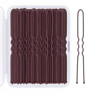 2.8 Inch U Shaped Hair Pins for Women Girls, Long Hair Pin Bobby Pin for Secure Bun Hairstyles, 100 Count (Brown) 2.8 Inch U Shaped Hair Pins for Women Girls, Long Hair Pin Bobby Pin for Secure Bun Hairstyles, 100 Count (Brown)