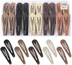 100Pcs Snap Hair Clips Hair Barrettes For Women Girls, No-Slip 100Pcs Snap Hair Clips Hair Barrettes For Women Girls, No-Slip