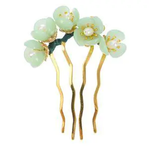 Jade Flower Hair Pin Chinese Hair Stick Jade Hairpin Retro Chignon Pin Traditional Classical Flower Hair Chopstick Hair Styling Accessories for Women Girls (Green) Jade Flower Hair Pin Chinese Hair Stick Jade Hairpin Retro Chignon Pin Traditional Classical Flower Hair Chopstick Hair Styling Accessories for Women Girls (Green)