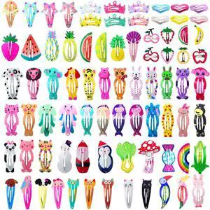 Girls Hair Clips Barrettes, 80 Pcs Metal Snap Hair Clips for Kids Girls Hair Clips Barrettes, 80 Pcs Metal Snap Hair Clips for Kids