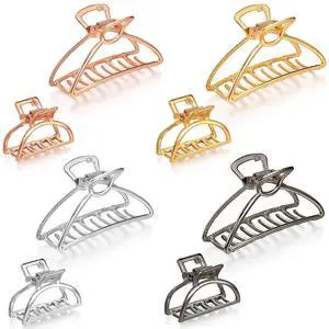 8 Pieces Metal Hair Claw Clips Set, Includes 3 Inches Large Size Hair Catch Barrette Jaw Clamp and 1.57 Inches Small Half Bun Hairpins for Women, Hair Accessories 8 Pieces Metal Hair Claw Clips Set, Includes 3 Inches Large Size Hair Catch Barrette Jaw Clamp and 1.57 Inches Small Half Bun Hairpins for Women, Hair Accessories