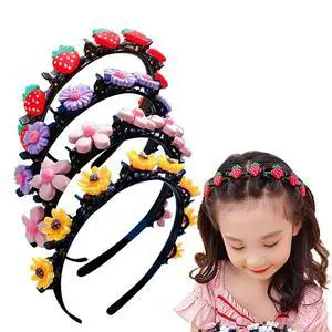 Hairpin, Sweet Princess Hairstyle Hairpin for Girl, Double Layer Headbands with Clips Twist Plait, 4 Pcs Hairpin, Sweet Princess Hairstyle Hairpin for Girl, Double Layer Headbands with Clips Twist Plait, 4 Pcs