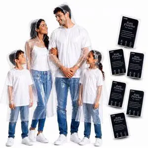 Disposable Rain Ponchos for Adults6 packs Clear Emergency Ponchos with Drawstring Hood, Waterproof Poncho CompactClear Rain Poncho bulk Portable for Travel, Camping, Hiking & Theme Parks Disposable Rain Ponchos for Adults6 packs Clear Emergency Ponchos with Drawstring Hood, Waterproof Poncho CompactClear Rain Poncho bulk Portable for Travel, Camping, Hiking & Theme Parks