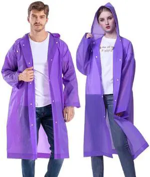 Rain Ponchos for Adults Reusable, 2 Pack Raincoat for Women Men, Waterproof Rain Coat Gear with Hood Drawstring (US, Alpha, One Size, Regular, Regular, Purple x2) Rain Ponchos for Adults Reusable, 2 Pack Raincoat for Women Men, Waterproof Rain Coat Gear with Hood Drawstring (US, Alpha, One Size, Regular, Regular, Purple x2)