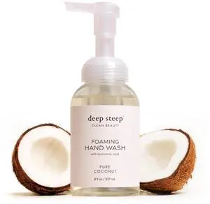 Deep Steep Foaming Hand Wash, Pure Coconut, 8 oz Gentle Cleanser with Aloe, Argan Oil, Shea Butter & Hyaluronic Acid Vegan, Clean Beauty, Soft & Hydrated Hands Deep Steep Foaming Hand Wash, Pure Coconut, 8 oz Gentle Cleanser with Aloe, Argan Oil, Shea Butter & Hyaluronic Acid Vegan, Clean Beauty, Soft & Hydrated Hands