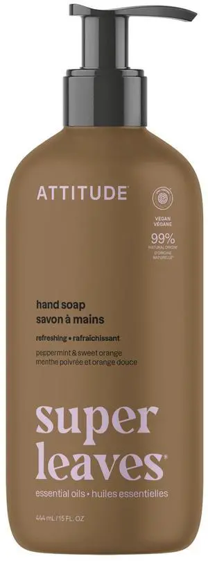 Liquid Hand Soap with Essential Oils, Moisturizing Hand Wash, Gentle Daily Cleanser, EWG Verified, Vegan Clean Beauty Skin Care, Peppermint & Sweet Orange, 15 Fl Oz Liquid Hand Soap with Essential Oils, Moisturizing Hand Wash, Gentle Daily Cleanser, EWG Verified, Vegan Clean Beauty Skin Care, Peppermint & Sweet Orange, 15 Fl Oz