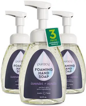 Foaming Hand Soap - Plant-Powered Natural Hand Soap As Seen on TikTok, Non-Toxic, Sulfate-Free Liquid Soap, Moisturizing Foam Handwash Liquid (Lavender & Vanilla, 12 fl oz, 3-Pack) Foaming Hand Soap - Plant-Powered Natural Hand Soap As Seen on TikTok, Non-Toxic, Sulfate-Free Liquid Soap, Moisturizing Foam Handwash Liquid (Lavender & Vanilla, 12 fl oz, 3-Pack)