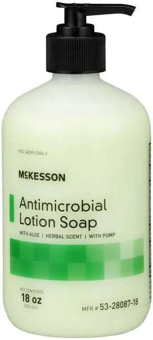 Antimicrobial Lotion Hand Soap with Aloe, Pump Bottle, 18 oz, 1 ct Antimicrobial Lotion Hand Soap with Aloe, Pump Bottle, 18 oz, 1 ct