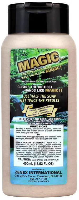 Magic Hand Soap - Industrial Hand Cleaner for Auto Mechanics | Shop Soap | Walnut Shell Scrubbers to Remove Grease, Oil, Ink & Paint | Moisturizing Ingredients | 400 ml (1 Pack) Magic Hand Soap - Industrial Hand Cleaner for Auto Mechanics | Shop Soap | Walnut Shell Scrubbers to Remove Grease, Oil, Ink & Paint | Moisturizing Ingredients | 400 ml (1 Pack)