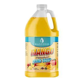Bastion Antibacterial Hand Soap - Mango Foaming Hand Wash - 1/2 Gallon (64 oz.) Bulk. Refill Jug. Mango Scented. Non-toxic Bastion Antibacterial Hand Soap - Mango Foaming Hand Wash - 1/2 Gallon (64 oz.) Bulk. Refill Jug. Mango Scented. Non-toxic
