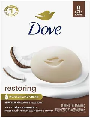 Restoring Beauty Bar Soap, Coconut & Cocoa Butter, I 8 Count 3.75 oz Restoring Beauty Bar Soap, Coconut & Cocoa Butter, I 8 Count 3.75 oz