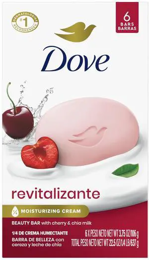 Revitalizing Beauty Bar Soap , Cherry & Chia Milk, I 6 Count 3.75 oz Revitalizing Beauty Bar Soap , Cherry & Chia Milk, I 6 Count 3.75 oz