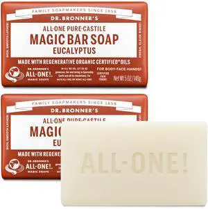 Pure-Magic Bar Soaps - Made with Regenerative Organic Certified Oils - For Face, Body, Hair- Vegan Soap Bars for Men & Women - Eucalyptus 2 pack, 5 oz Pure-Magic Bar Soaps - Made with Regenerative Organic Certified Oils - For Face, Body, Hair- Vegan Soap Bars for Men & Women - Eucalyptus 2 pack, 5 oz