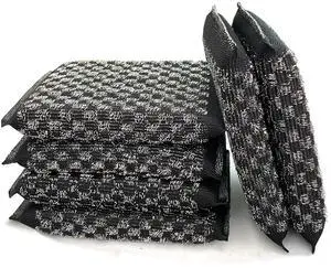 Steel Wool Scrubbers Dish Sponges Kitchen Scrubbing Pads Pot Scrubber for Kitchen Non Scratch, Soft and Fast Cleaning Scrubber (Black) Steel Wool Scrubbers Dish Sponges Kitchen Scrubbing Pads Pot Scrubber for Kitchen Non Scratch, Soft and Fast Cleaning Scrubber (Black)