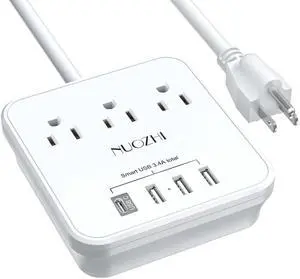 Cruise Essentials, 6 Ft Power Strip with 3 Outlets and 4 USB Ports(1 USB C), Non Surge Protector for Cruise Ship, Travel, Home Office, ETL Listed, White Cruise Essentials, 6 Ft Power Strip with 3 Outlets and 4 USB Ports(1 USB C), Non Surge Protector for Cruise Ship, Travel, Home Office, ETL Listed, White