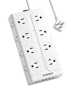 Surge Protector Power Strip, Flat Plug Extension Cord 6Ft with 6 USB (2 USB C) 16 Outlets, 1850J Protection, 4 Sided Multiple Wall Outlet Extender, for Home, Dorm Room Essentials, ETL Surge Protector Power Strip, Flat Plug Extension Cord 6Ft with 6 USB (2 USB C) 16 Outlets, 1850J Protection, 4 Sided Multiple Wall Outlet Extender, for Home, Dorm Room Essentials, ETL