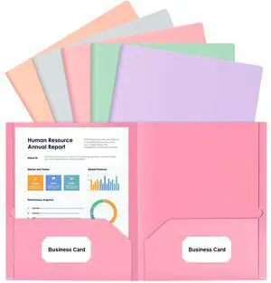 5 Pack Folders with Pockets, 5 Pastel Sweet Colors Paper Pocket Folders | Heavy Duty File Folders, with Business Card Slot, 2 Pocket Folder, for School Office, Letter Size 5 Pack Folders with Pockets, 5 Pastel Sweet Colors Paper Pocket Folders | Heavy Duty File Folders, with Business Card Slot, 2 Pocket Folder, for School Office, Letter Size