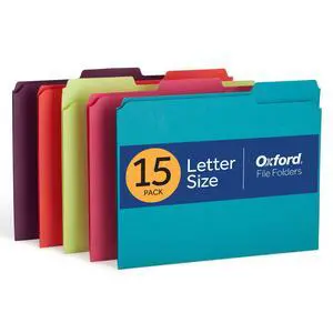 Colored File Folders, 15 Pack, 3 Tabs, 5 Bright Colors, Letter Size (8.5" x 11"), Color-Coding for School, Office & Home Document Organization Colored File Folders, 15 Pack, 3 Tabs, 5 Bright Colors, Letter Size (8.5" x 11"), Color-Coding for School, Office & Home Document Organization