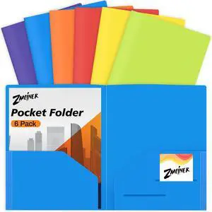 6 Pack Heavy Duty Plastic Folders with 2 Pockets for Students, Teachers, and Office Staff, 6 Assorted Colors 6 Pack Heavy Duty Plastic Folders with 2 Pockets for Students, Teachers, and Office Staff, 6 Assorted Colors