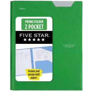 2-Pocket Folder, Plastic Folder with Stay-Put Tabs and Prong Fasteners, Holds 8-1/2" x 11" Paper, Forest Green (72111) 2-Pocket Folder, Plastic Folder with Stay-Put Tabs and Prong Fasteners, Holds 8-1/2" x 11" Paper, Forest Green (72111)