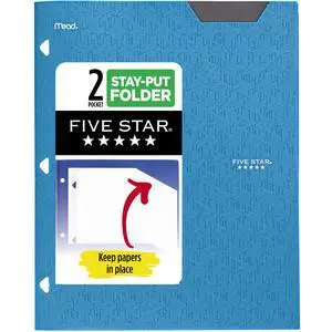 2-Pocket Folder, Plastic Folder with Stay-Put Tabs, Fits 3-Ring Binder, Holds 8-1/2" x 11" Paper, Tidewater Blue (333420H-ECM) 2-Pocket Folder, Plastic Folder with Stay-Put Tabs, Fits 3-Ring Binder, Holds 8-1/2" x 11" Paper, Tidewater Blue (333420H-ECM)