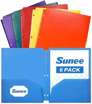 3 Hole Folders with Pockets (6 Pack, Assorted Color) Plastic Folders for 3 Ring Binder, Heavy Duty Binder Folder for Document for School, Students, Teachers, Office Staf 3 Hole Folders with Pockets (6 Pack, Assorted Color) Plastic Folders for 3 Ring Binder, Heavy Duty Binder Folder for Document for School, Students, Teachers, Office Staf