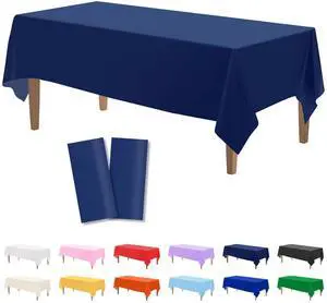 2 Pack Navy Blue Plastic Tablecloths Disposable 54 x 108 Inch | Rectangle Table Cloths, Party Table Covers for Birthday, Picnic, Wedding, Graduation 2 Pack Navy Blue Plastic Tablecloths Disposable 54 x 108 Inch | Rectangle Table Cloths, Party Table Covers for Birthday, Picnic, Wedding, Graduation