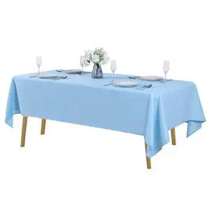 Rectangle Tablecloth 60x120 inch Washable Polyester Fabric Table Cloth for Wedding Party Dining Banquet Decoration60x120, Blue Mist Rectangle Tablecloth 60x120 inch Washable Polyester Fabric Table Cloth for Wedding Party Dining Banquet Decoration60x120, Blue Mist