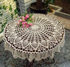 Vintage Crochet Table Cloth Round Lace Doily Table Cover Scarf Table Topper | Handmade 100% Cotton Lace Floral Bohemian Tablecloths for Home Wedding Birthday Party Decoration, Beige, 33-Inch Vintage Crochet Table Cloth Round Lace Doily Table Cover Scarf Table Topper | Handmade 100% Cotton Lace Floral Bohemian Tablecloths for Home Wedding Birthday Party Decoration, Beige, 33-Inch
