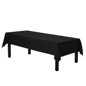 Rectangle Tablecloth - 60 x 102 Inch Black Table Cloth for 6 Foot Rectangle Tables - Heavy Duty Washable Fabric - for Holiday Party, Dinner, Weddings, Baby Shower & Events Rectangle Tablecloth - 60 x 102 Inch Black Table Cloth for 6 Foot Rectangle Tables - Heavy Duty Washable Fabric - for Holiday Party, Dinner, Weddings, Baby Shower & Events