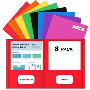 2 Pocket Folders, 8 Pack Paper Folders with Pockets, 8 Colors with Labels | Fit 8.5 x 11 Letter Size Paper, 8 Assorted Colors, Thick Paper File Folders, for School, Office, Home, Business 2 Pocket Folders, 8 Pack Paper Folders with Pockets, 8 Colors with Labels | Fit 8.5 x 11 Letter Size Paper, 8 Assorted Colors, Thick Paper File Folders, for School, Office, Home, Business
