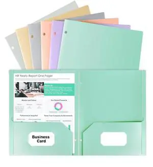 3 Hole Punched Folders with Pockets, 6 Pack Pastel Folder for 3 Ring Binder | Two Pocket Folders,Thick Paper File Folders, 6 Assorted Color Binder Folder, for Documents Office School 3 Hole Punched Folders with Pockets, 6 Pack Pastel Folder for 3 Ring Binder | Two Pocket Folders,Thick Paper File Folders, 6 Assorted Color Binder Folder, for Documents Office School
