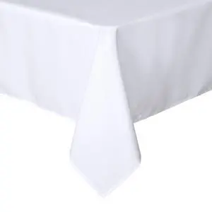 Rectangle Tablecloth, 60 x 84 Inch, White | Stain and Wrinkle Resistant, Washable Polyester Cloth, Decorative Fabric Cover, For Dining Tables, Buffet Parties and Camping Rectangle Tablecloth, 60 x 84 Inch, White | Stain and Wrinkle Resistant, Washable Polyester Cloth, Decorative Fabric Cover, For Dining Tables, Buffet Parties and Camping