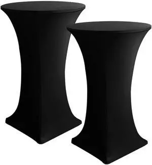 Spandex Black Cocktail Table Covers for 30-32 Inch High Top Pub 2 Pack | Fitted Stretch Wrinkle Resisitant, Square Corners High Top Tablecloths, Round High Boy Table Cover For Outdoor Party,Bistro Spandex Black Cocktail Table Covers for 30-32 Inch High Top Pub 2 Pack | Fitted Stretch Wrinkle Resisitant, Square Corners High Top Tablecloths, Round High Boy Table Cover For Outdoor Party,Bistro